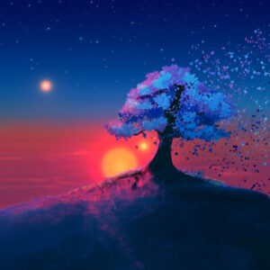 Tree At Sunset Graphic