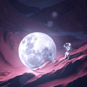 Astronaut Ponders Moon