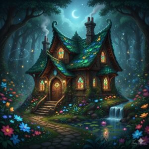 A mystical house in the woods