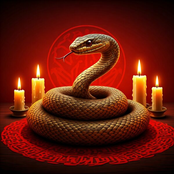 A mystical snake representing the Chinese New Year 2025