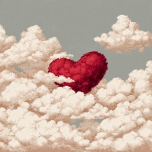 A heart in the clouds