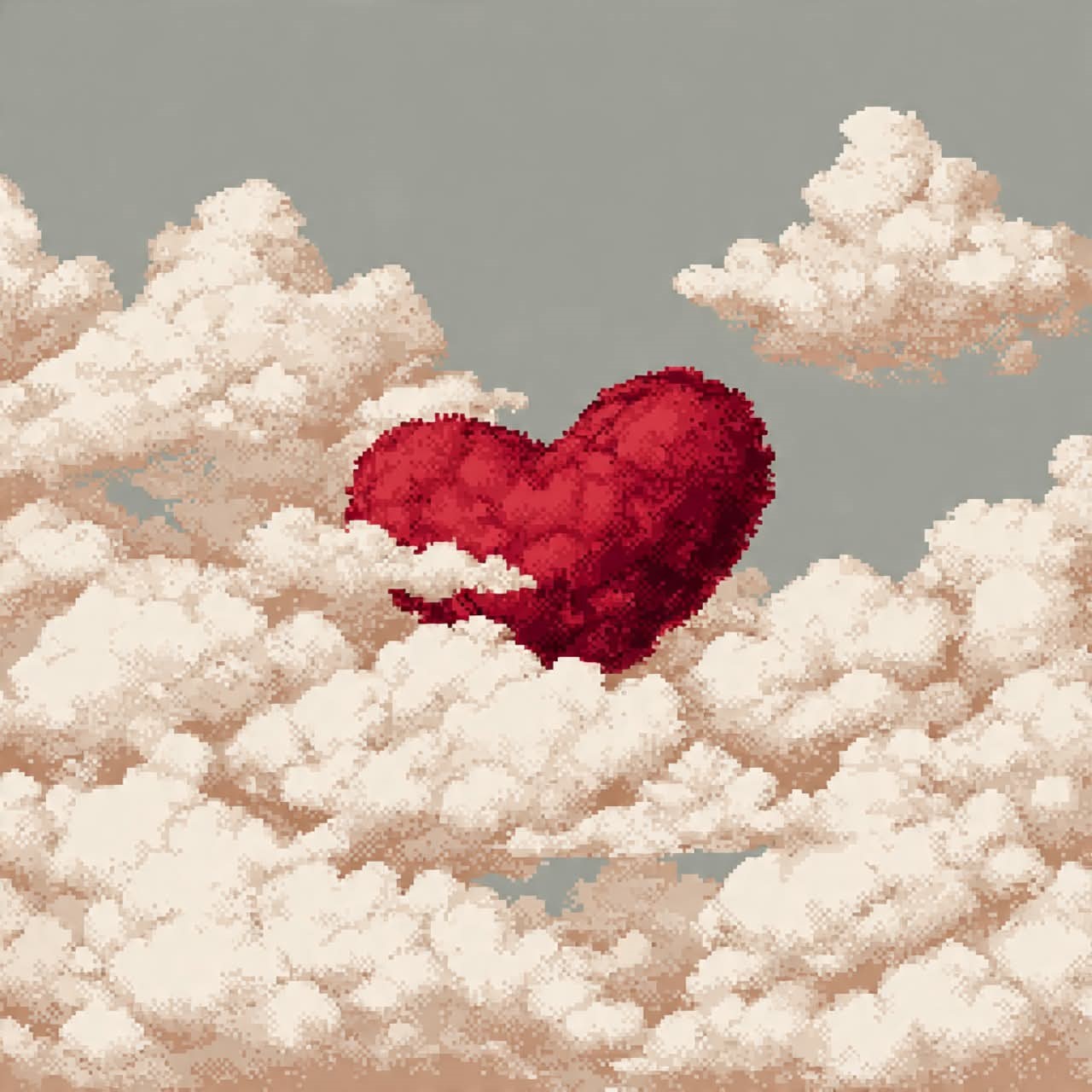 A heart in the clouds