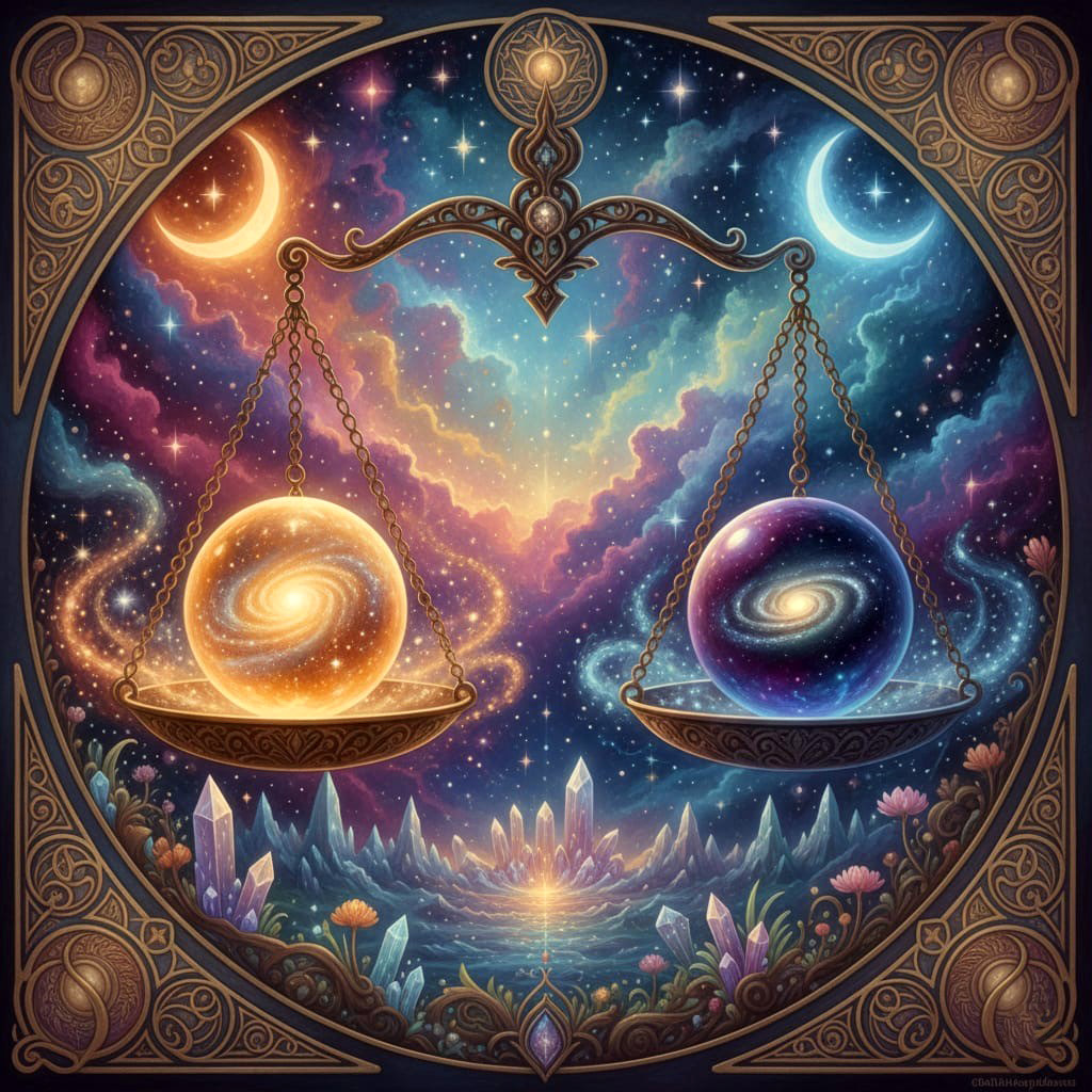 Spiritual depiction of balancing energy