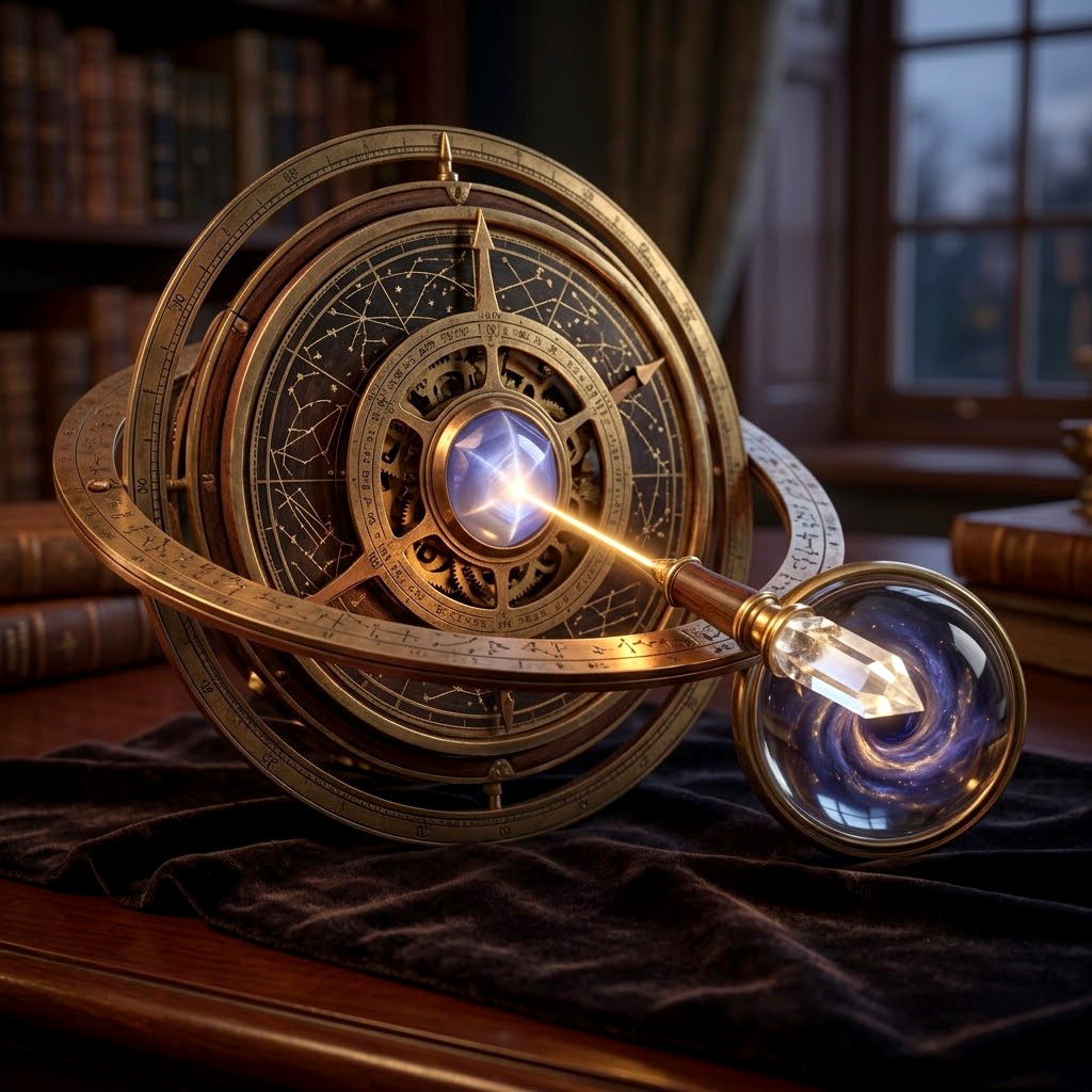 armillary sphere with an elaborate compass