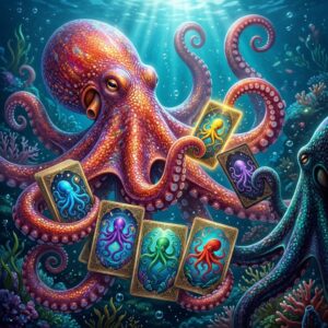 Octopus with tarot cards